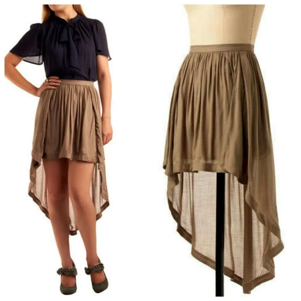Modcloth Fawn High-Low Asymmetrical Skirt